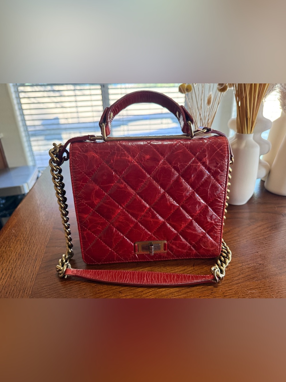 Stunning and Like New Chanel Rita bag Quilted Red Top-Handle Shoulder Bag